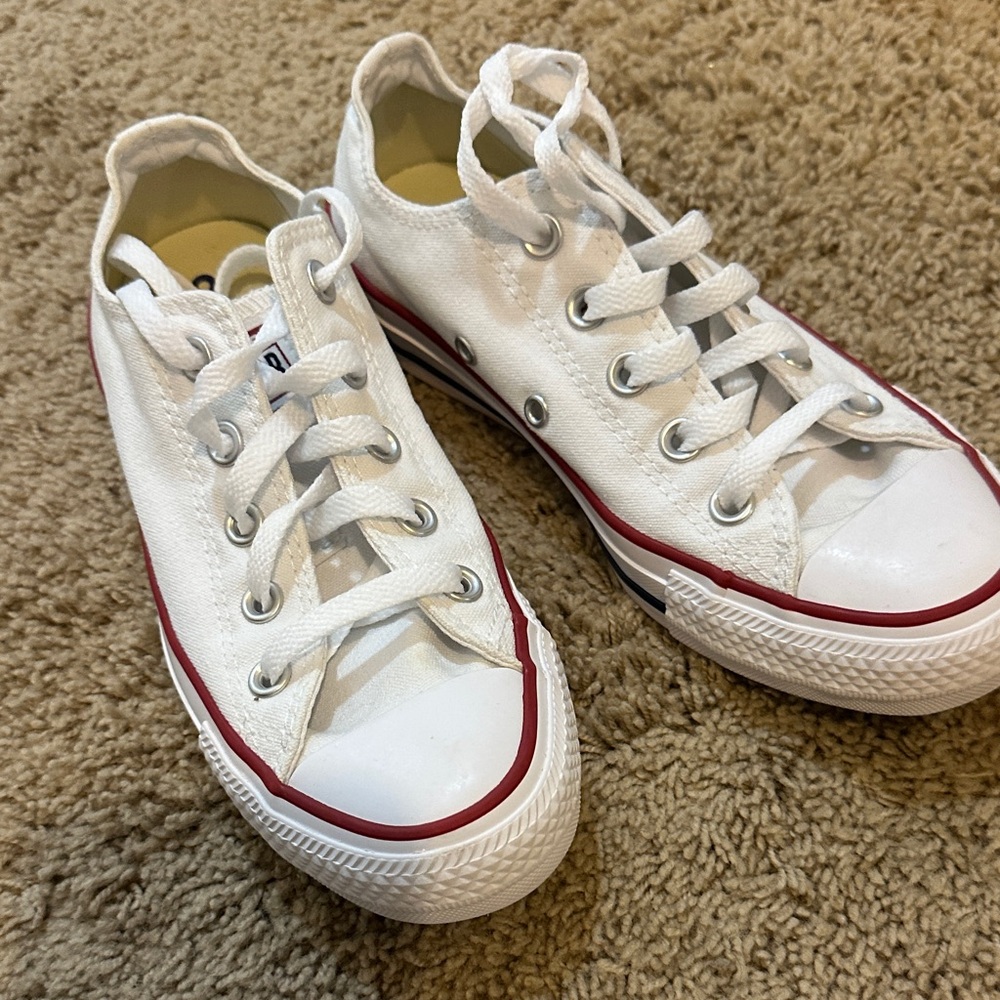 Converse White and Red Low-Top Sneakers - Picture 12 of 12